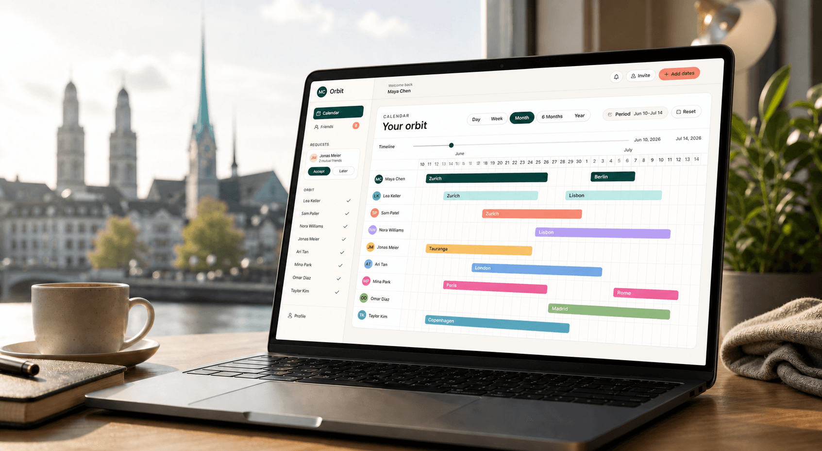 Orbit calendar availability preview